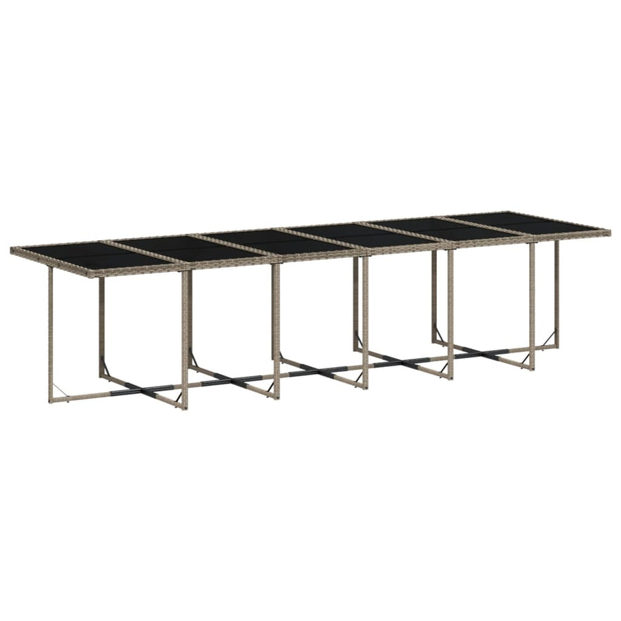 13-delige tuinset met kussens, grijs polyrotan