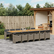 Tuinset 13-delig poly rattan grijs met kussens