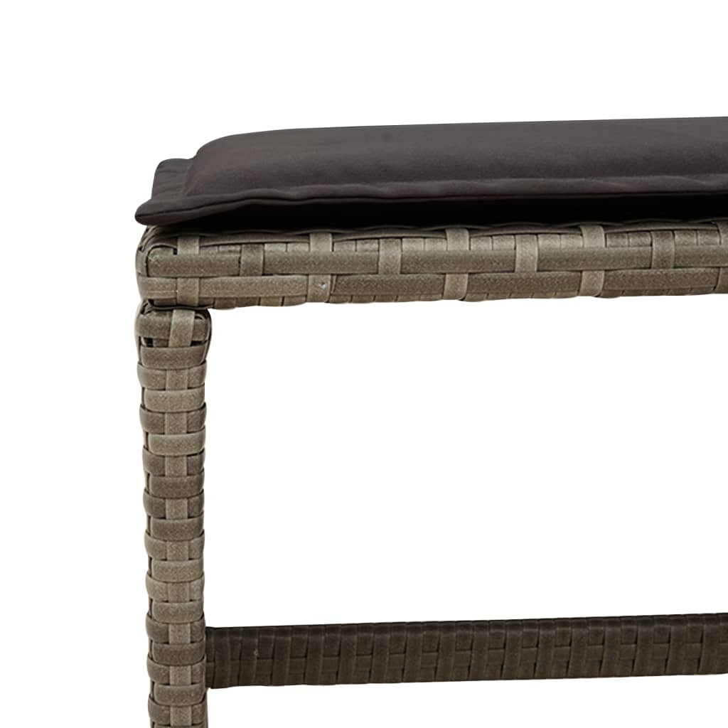 9-Delige Tuinset Met Kussens Poly Rattan 8 Grijs Glas