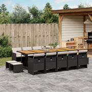 Tuinset 15-delig poly rattan zwart