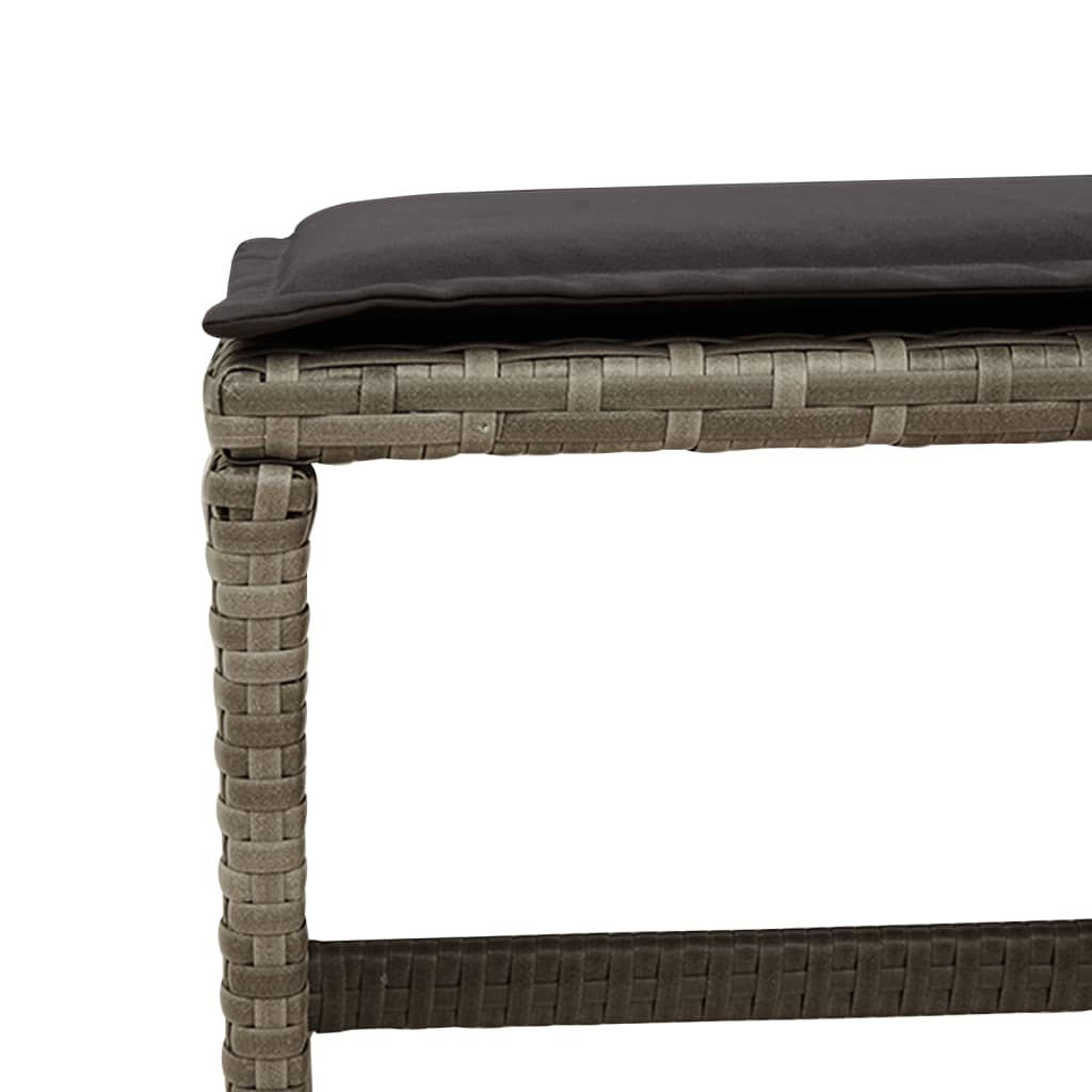 17-Delige Tuinset Met Kussens Poly Rattan 16 Grijs Hout