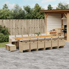 Tuinset 17-delig poly rattan beige met kussens
