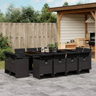 13-Piece Garden Furniture Set with Cushions Poly Rattan Black
