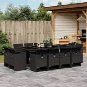 Tuinset 13-delig poly rattan zwart