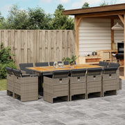 Tuinset 13-delig poly rattan grijs