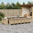 17-piece Garden Furniture Set with Cushions, Poly Rattan, Beige