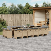 Tuinset 17-delig poly rattan gemengd beige