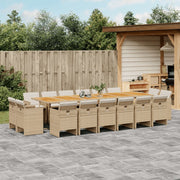 Tuinset 17-delig poly rattan beige acaciahout