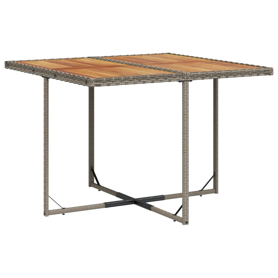 5-delige tuinset met kussens, grijs polyrotan