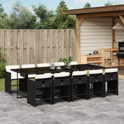 Tuinset 11-delig poly rattan zwart