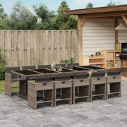 Tuinset poly rattan grijs 11-delig met kussens