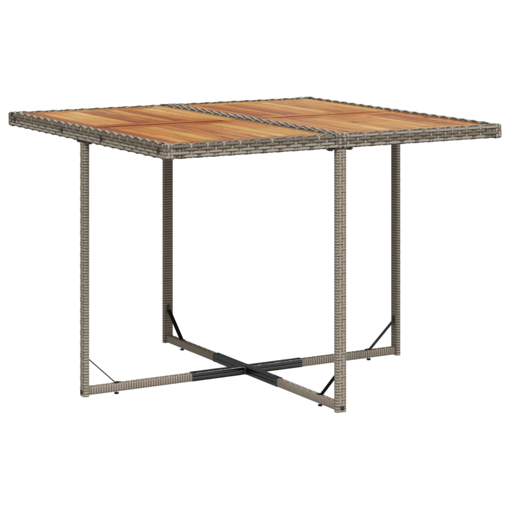 11-delige tuinset met kussens, grijs polyrotan