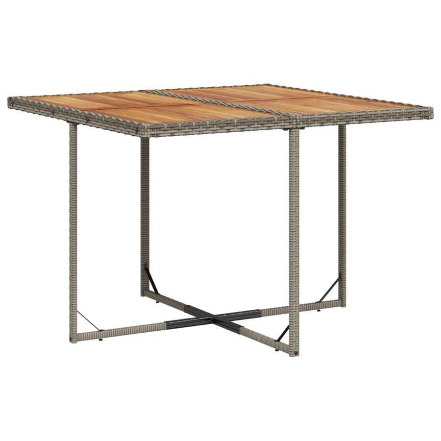 11-delige tuinset met kussens, grijs polyrotan