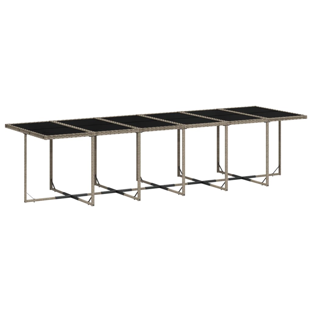 13-delige tuinset met kussens, grijs polyrotan