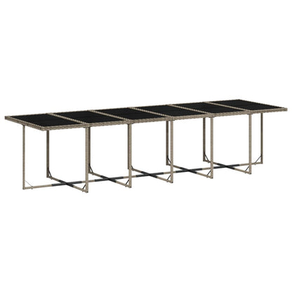 13-delige tuinset met kussens, grijs polyrotan