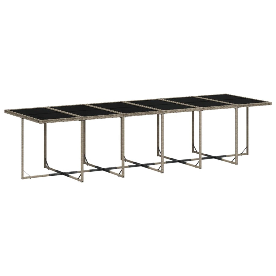 13-delige tuinset met kussens, grijs polyrotan