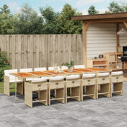 Tuinset 13-delig poly rattan beige met kussens