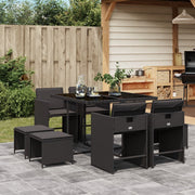 9-piece Garden furniture set poly rattan black