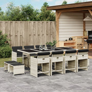 Tuinset 13-delig poly rattan lichtgrijs met kussens