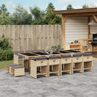 Tuinset 15-delig poly rattan gemengd beige