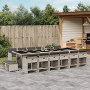 17-Piece Garden Lounge Set with Cushions Poly Rattan Light Grey