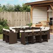 Tuinset 11-delig poly rattan bruin