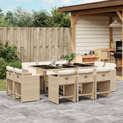 Tuinset 11-delig poly rattan beige