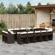 Tuinset poly rattan bruin 15-delig