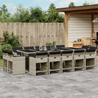 15-piece Garden Lounge Set with Cushions Poly Rattan Light Grey