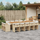 15-piece Garden Furniture Set with Cushions, Poly Rattan Beige