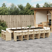 Tuinset poly rattan 17-delig beige met kussens