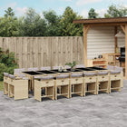 17-piece Garden Dining Set with Cushions Poly Rattan Mixed Beige