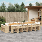 17-piece Garden Furniture Set with Cushions, Poly Rattan, Beige