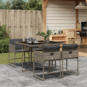 Tuinset 5-delig poly rattan grijs met kussens