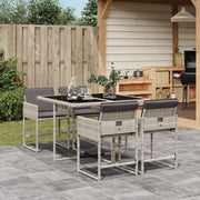 Tuinset 5-delig poly rattan lichtgrijs