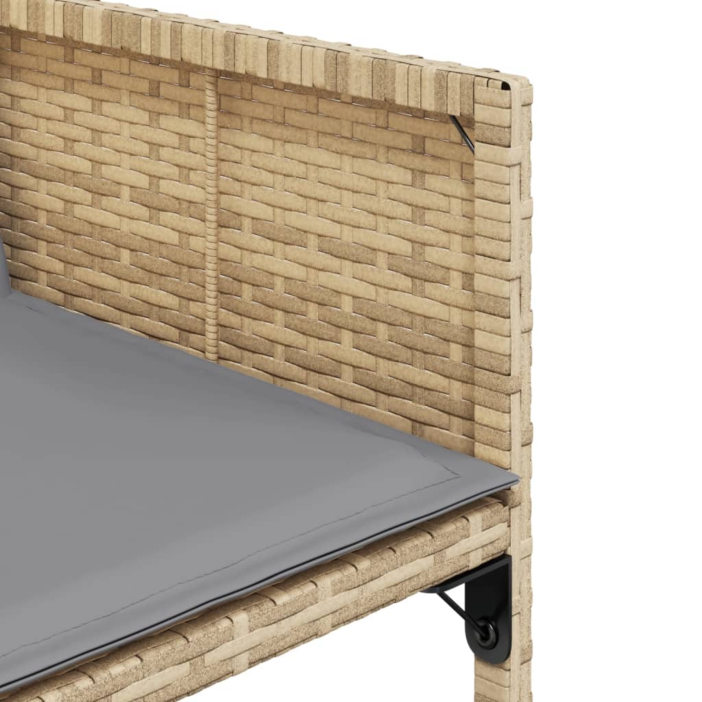 5-delige Tuinset met kussens poly rattan gemengd beige