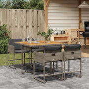 Tuinset poly rattan grijs 5-delig met kussens