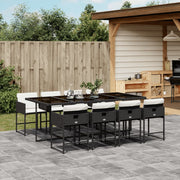 Tuinset poly rattan 9-delig zwart