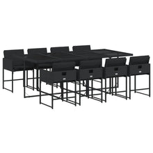 9-delige Tuinset poly rattan zwart
