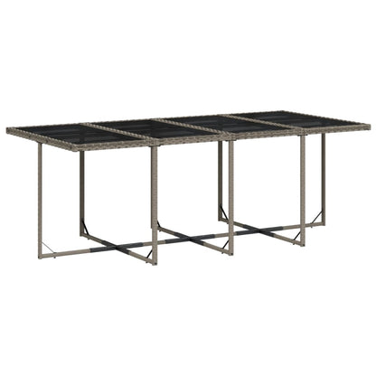 9-delige tuinset met kussens, grijs polyrotan