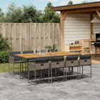 9-piece Garden Dining Set with Cushions Poly Rattan Grey