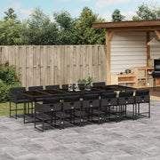 Tuinset 13-delig poly rattan zwart met kussens
