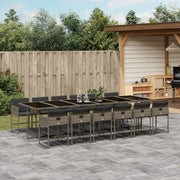 Tuinset 13-delig poly rattan grijs met kussens