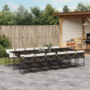 Tuinset 13-delig poly rattan bruin met kussens