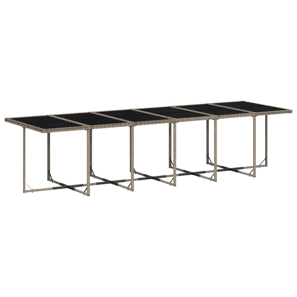 13-delige tuinset met kussens, grijs polyrotan