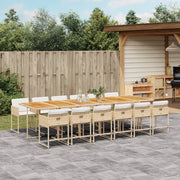 Tuinset 13-delig poly rattan beige met kussens