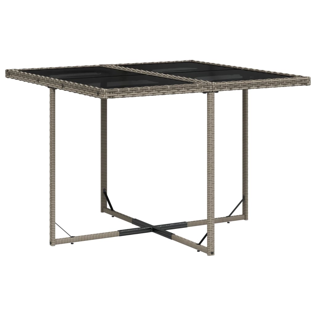 9-delige tuinset met kussens, grijs polyrotan