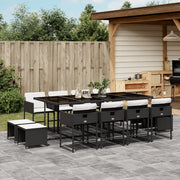 Tuinset 13-delig poly rattan zwart
