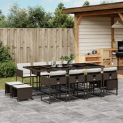 Tuinset 13-delig poly rattan bruin