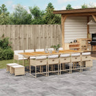 15-piece Garden Furniture Set with Cushions, Poly Rattan Beige